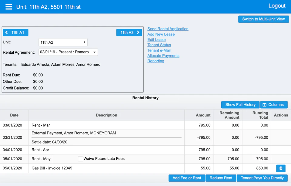 screenshot of Schedule My Rent